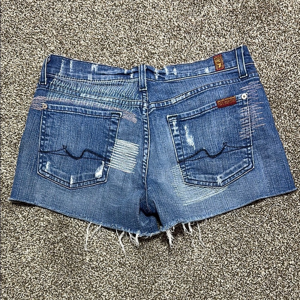 7 for all mankind Denim Distressed Women's Shorts size 27 - Picture 12 of 14
